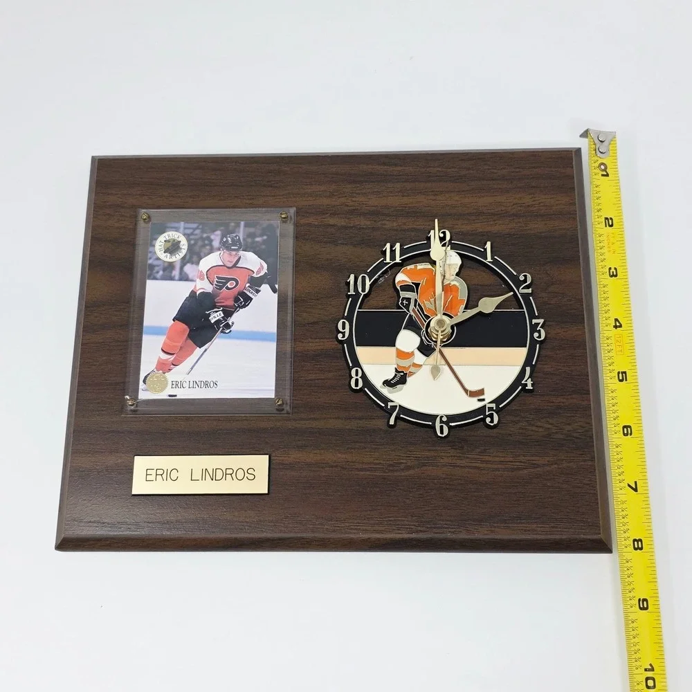 Eric Lindros Philadelphia Flyers Wood Plaque Vintage NHL Hockey Wall‎ Clock 8x10
